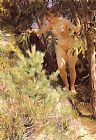 Anders Zorn Naken under en gran [Nude under a fir] painting